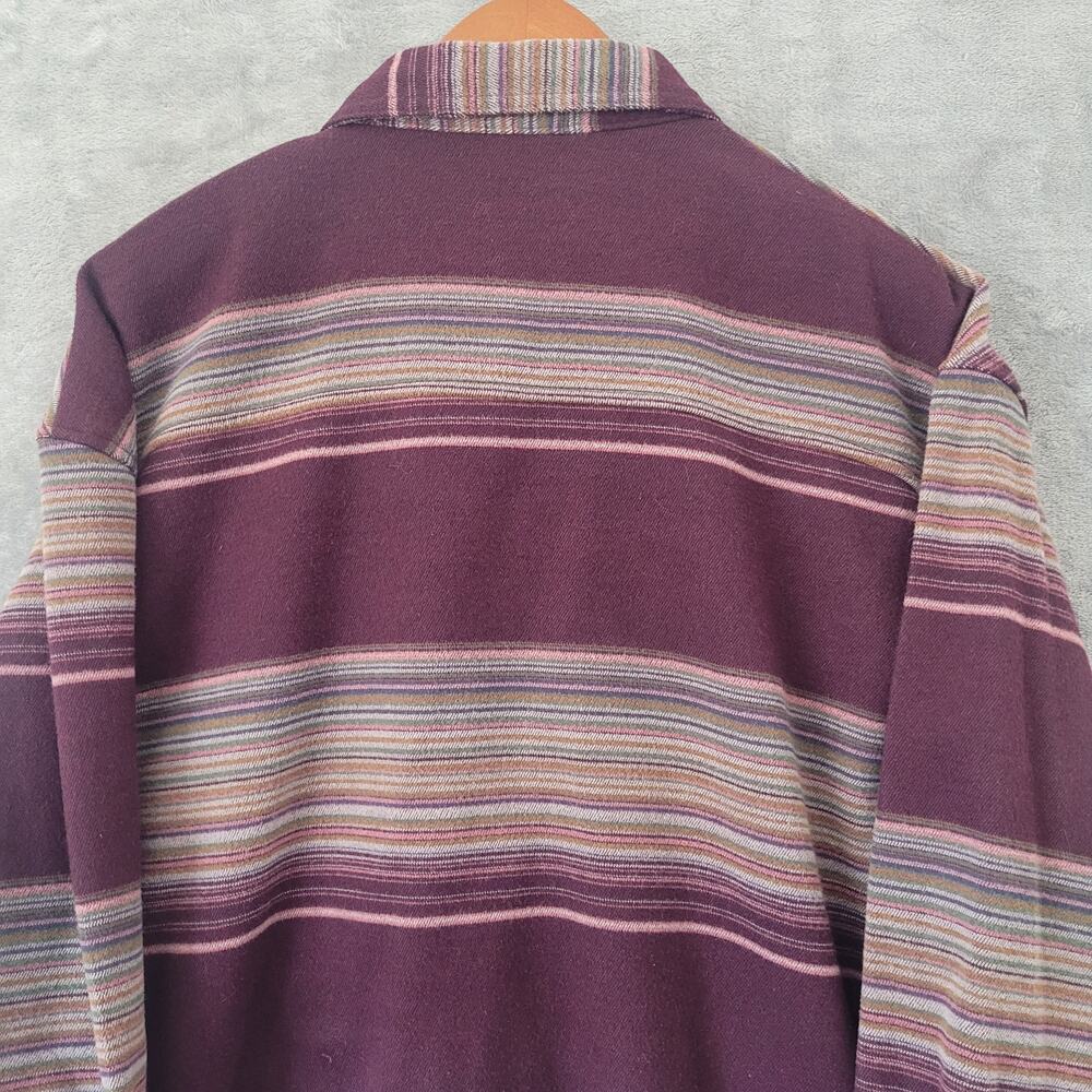 Columbia Calico Basin Women's XXL Burgundy Stripe Shirt Jacket Shacket READ - Picture 9 of 13